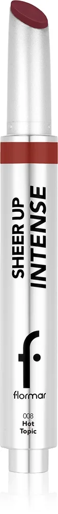 flormar Sheer Up Intense Lipstick hydratisierender Lippenstift mit perlmutternem Glanz Farbton 008 Hot Topic 19 g