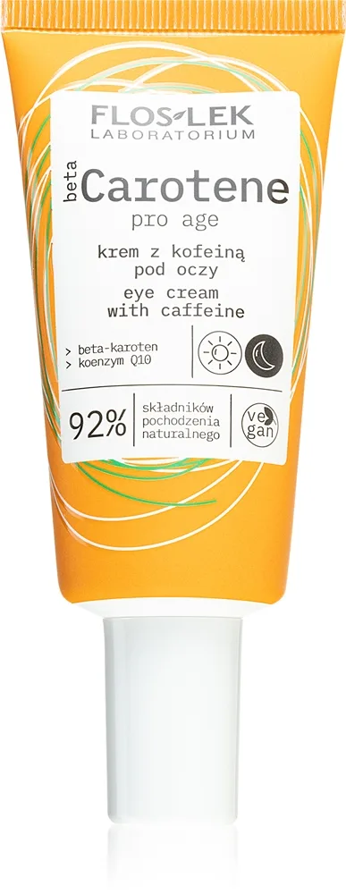 FlosLek Laboratorium Beta Carotene Øjencreme mod hævelser og rynker med koffein 30 ml