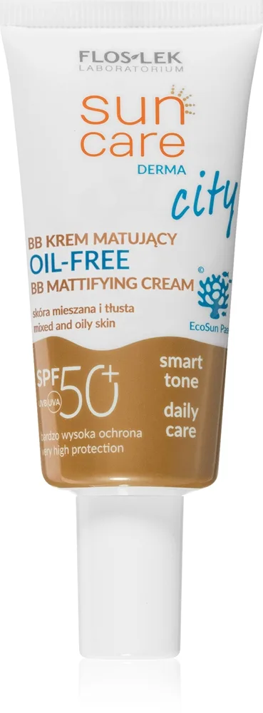 FlosLek Laboratorium Sun Care Derma City BB Mat BB creme Uden olie SPF 50+ 30 ml