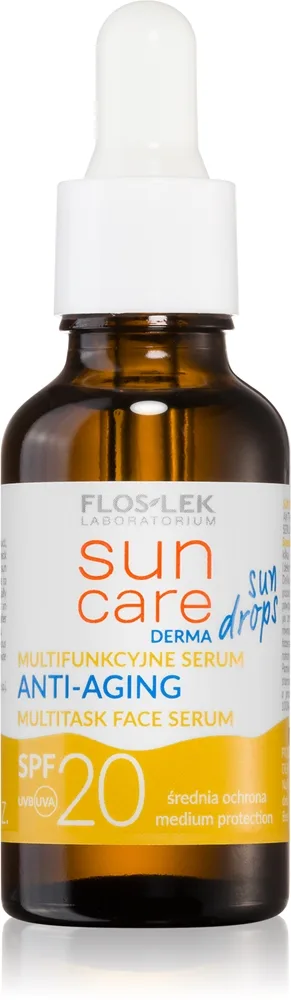 FlosLek Laboratorium Sun Care Derma Sun Drops Skyddande serum med effekt mot åldrande SPF 20 30 ml