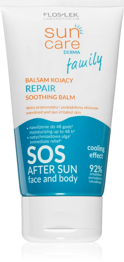 FlosLek Laboratorium Sun Care Derma Family Lindrande after sun-balsam med avkylande effekt 125 ml