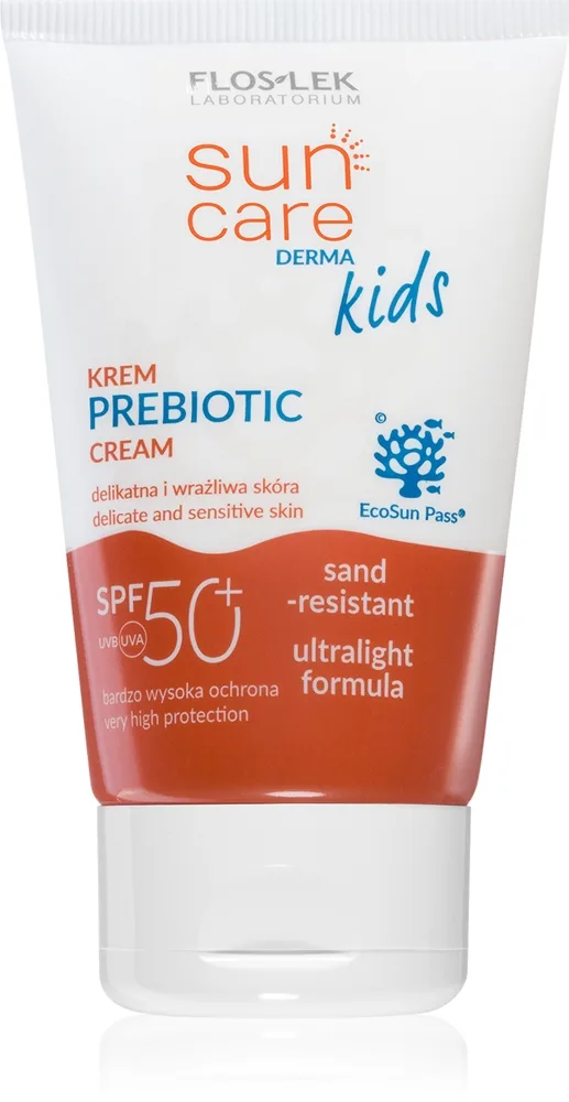 FlosLek Laboratorium Sun Care Derma Kids Skyddande kräm för barn med probiotika SPF 50+ 50 ml