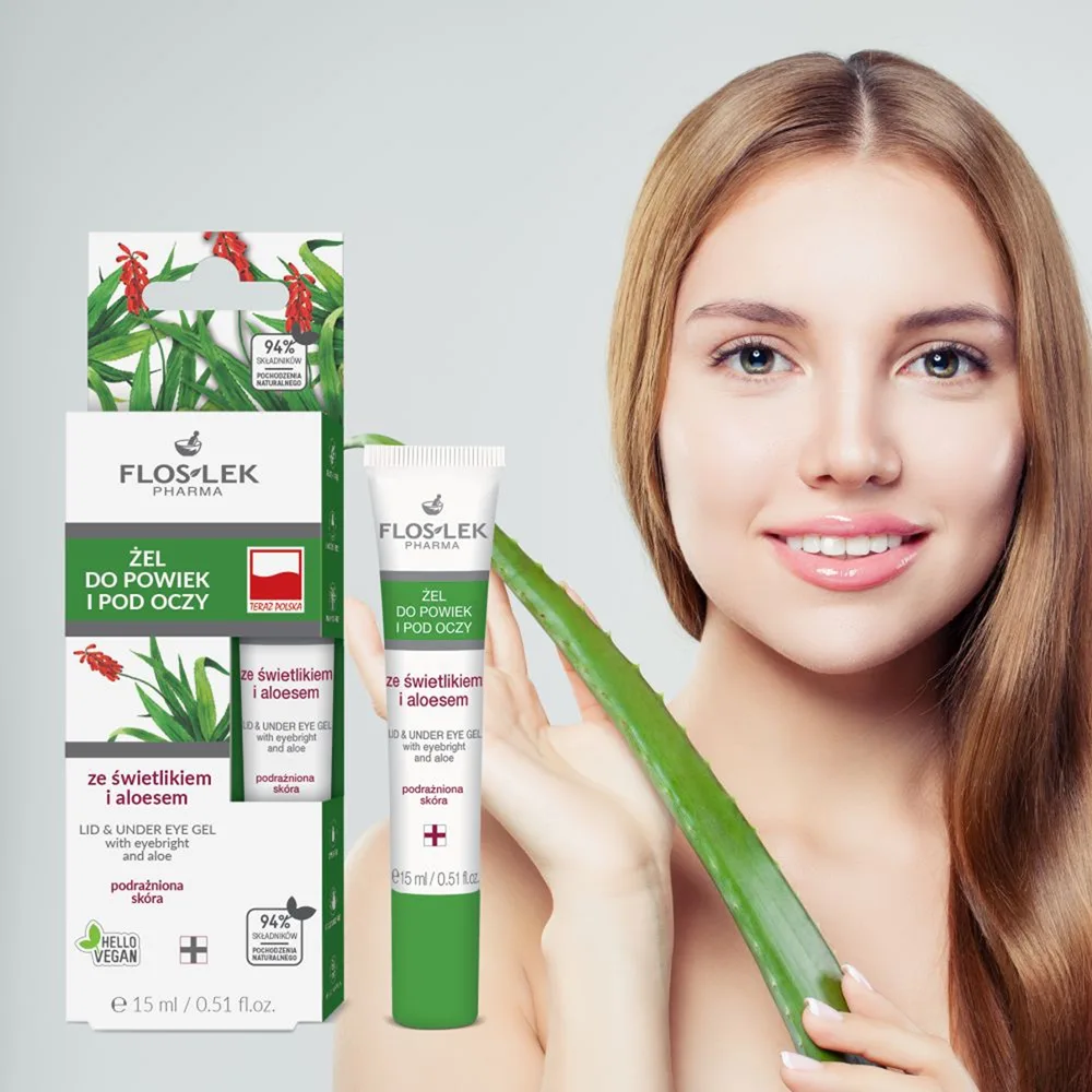 FlosLek Pharma Eye Care Ögongel med ögonskugga och aloe vera 15 ml