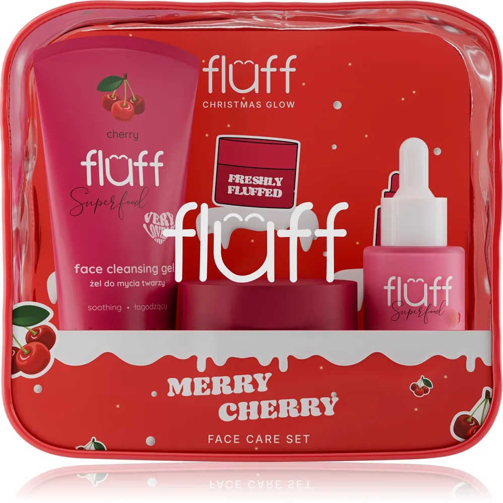 Fluff Christmas Glow Merry Cherry julklappsset för ansikte