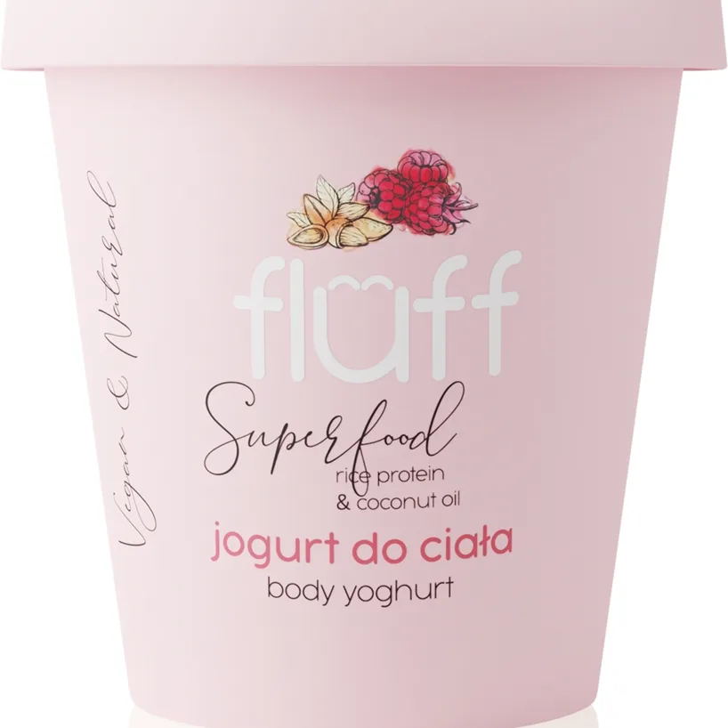 Fluff Raspberries & Almonds Kropps-yoghurt Rice Protein & Coconut Oil 180 ml