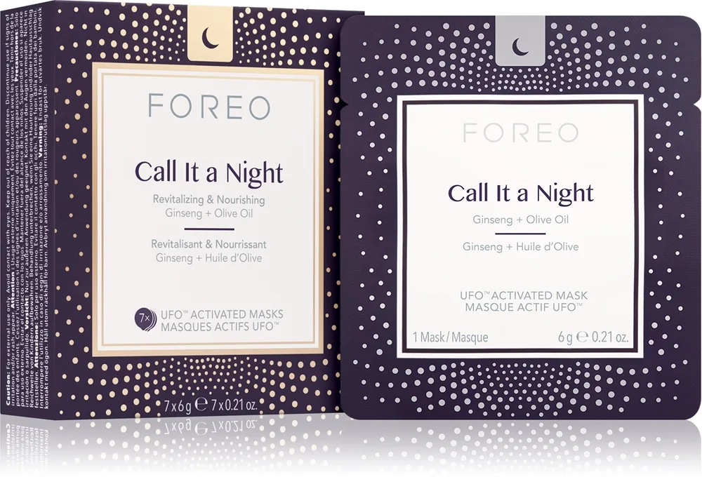 FOREO UFO™ Call It a Night Vitaliserande nattmask för hudförnyelse med vårdande effekt 7x6 g