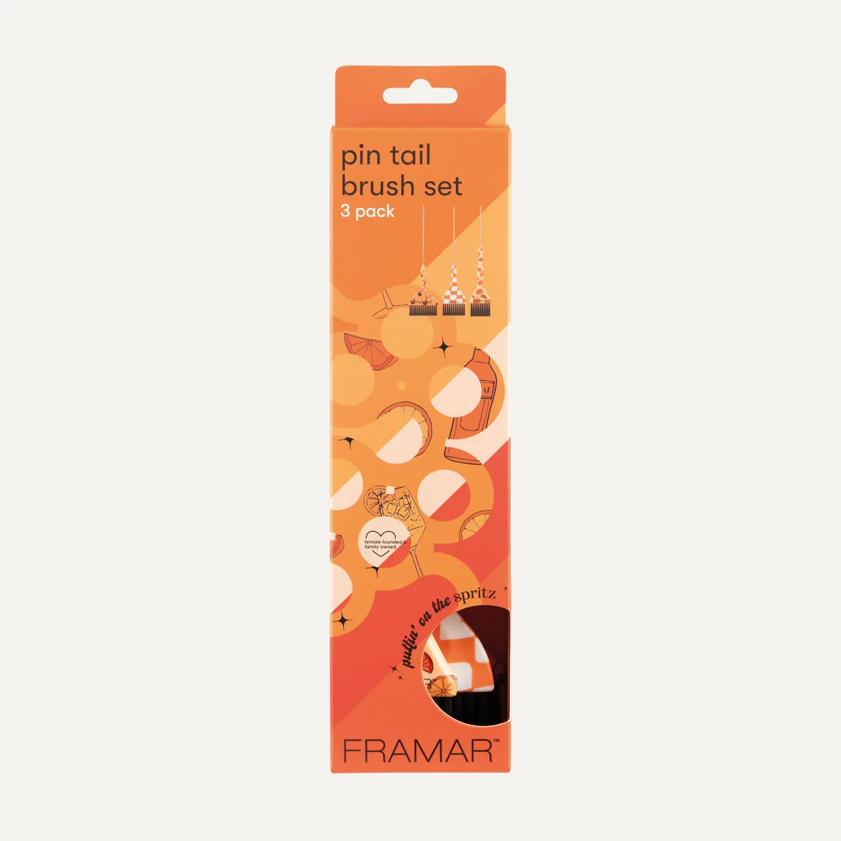 FRAMAR Pin Tail Color Brush -siveltimet, Puttin′ On the Spritz (3 kpl)