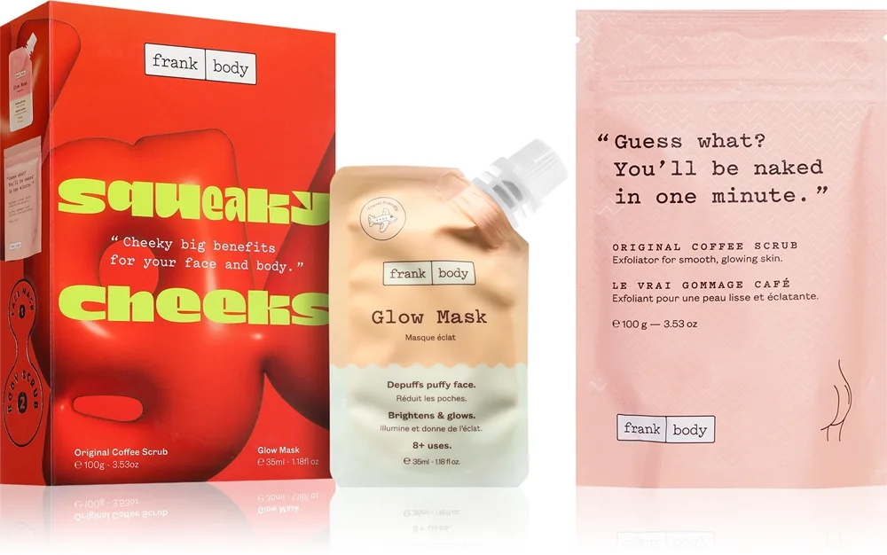 Frank Body Squeaky Cheeks Set för mjuk och smidig hud