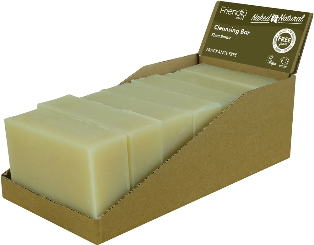 Friendly Soap Cleansing Bar Shea Butter Naturlig tvål för ansikte 7x95 g