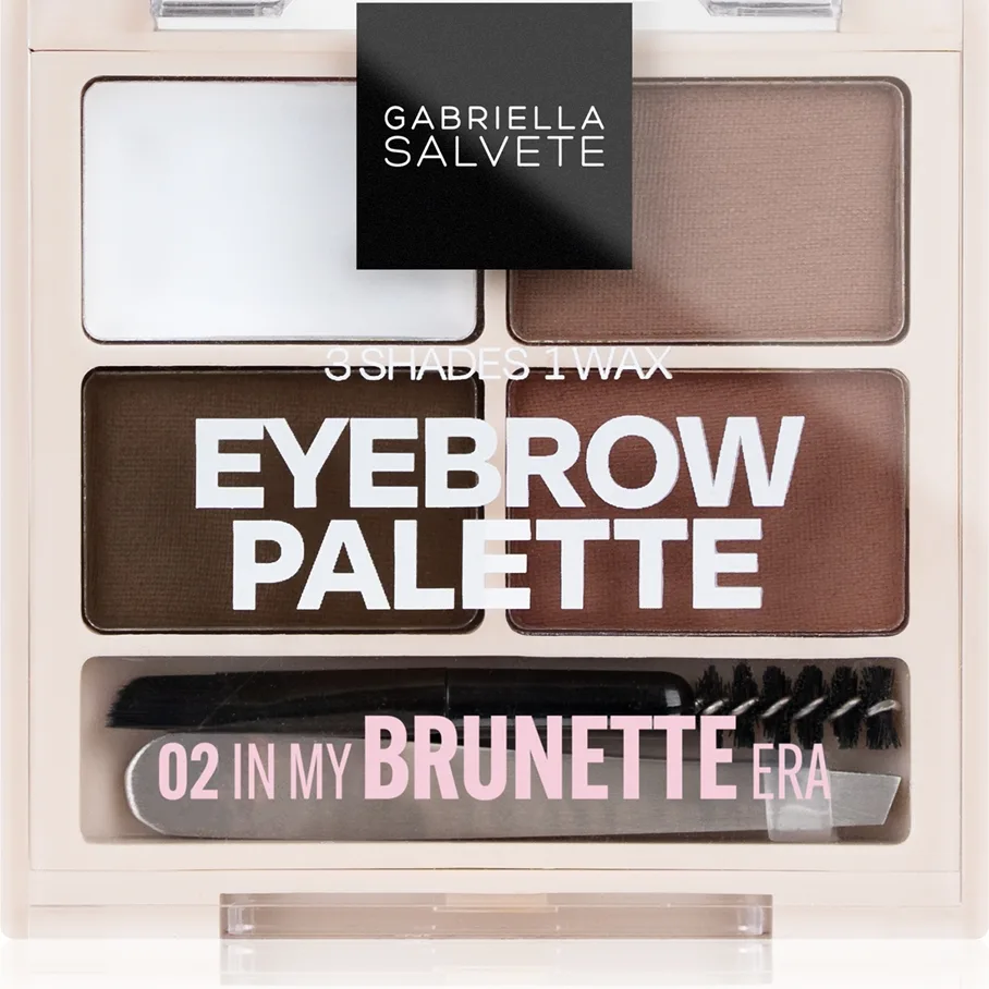 Gabriella Salvete Eyebrow Palette Kit med perfekta ögonbryn Skugga 02 In My Brunette Era 5.2 g
