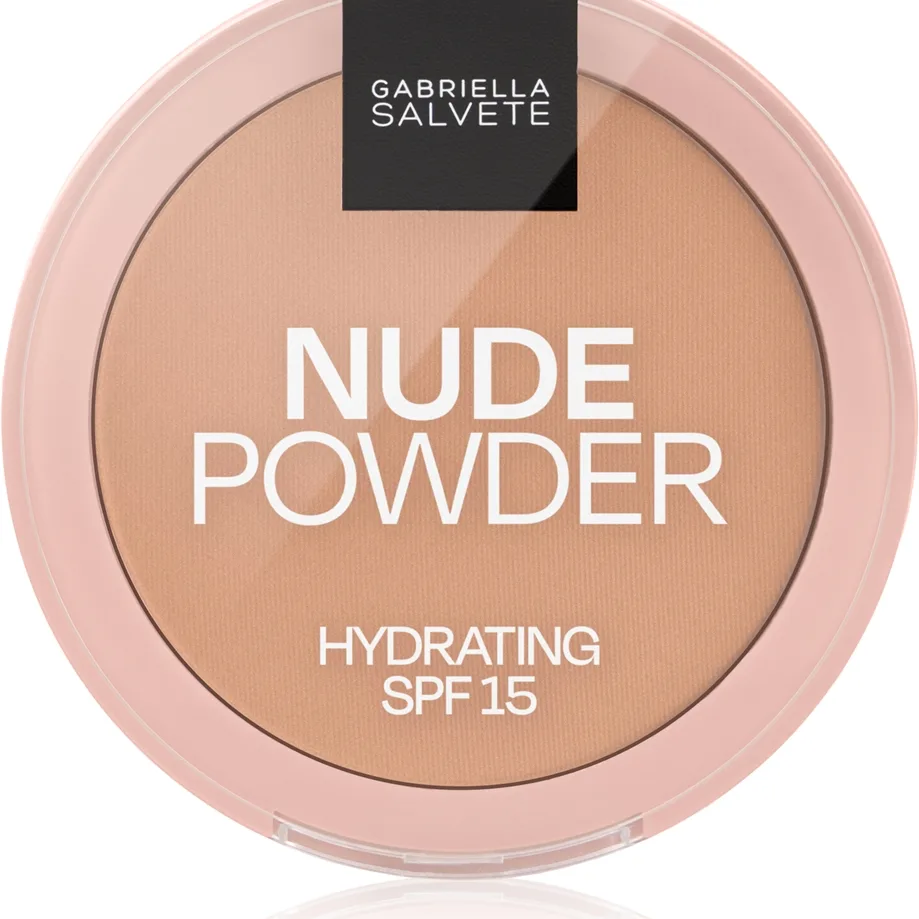 Gabriella Salvete Fixing Powder Hydrating Fint presset pudder SPF 15 Skygge 04 Nude Beige 8 g