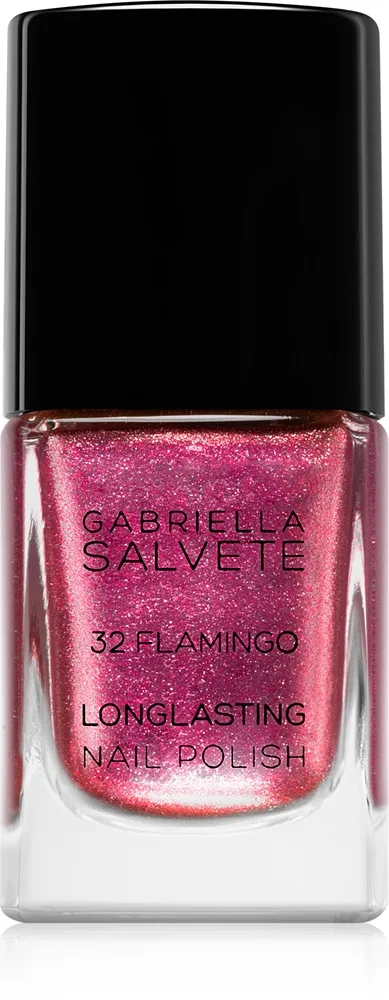 Gabriella Salvete Longlasting Enamel pitkäkestoinen kynsilakka sisältää kimalteita sävy 32 Flamingo 11 ml