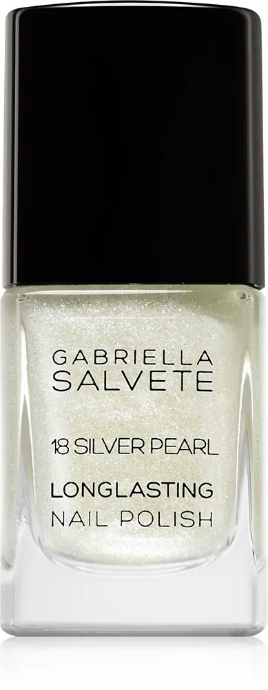 Gabriella Salvete Longlasting Enamel pitkäkestoinen kynsilakka helmiäisenhohtoinen sävy 18 Silver Pearl 11 ml