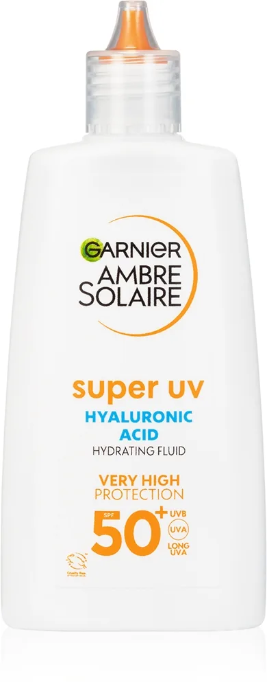Garnier Ambre Solaire Super UV Hyaluronic Acid Let beskyttende væske med fugtgivende virkning SPF 50+ 40 ml