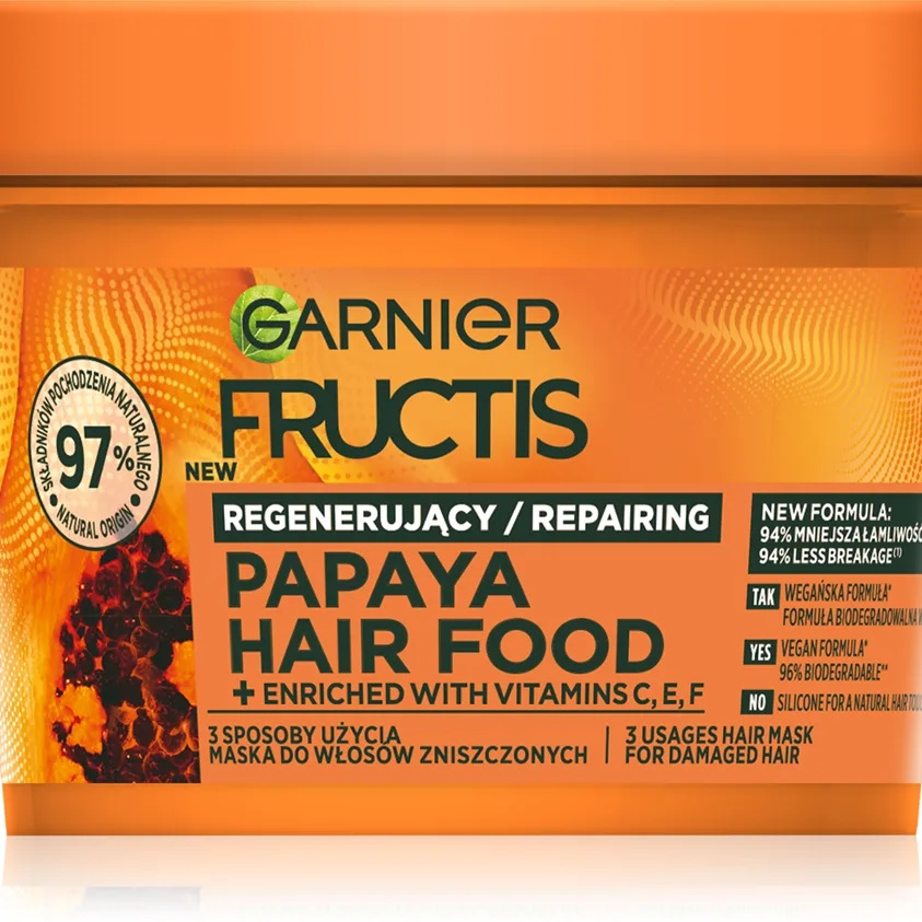 Garnier Fructis Papaya Hair Food Reparerande mask för skadat hår 400 ml