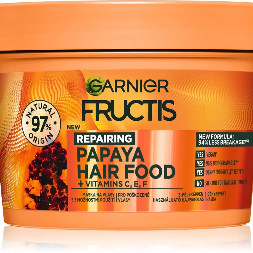 Garnier Fructis Papaya Hair Food Genoprettende maske til skadet hår 400 ml
