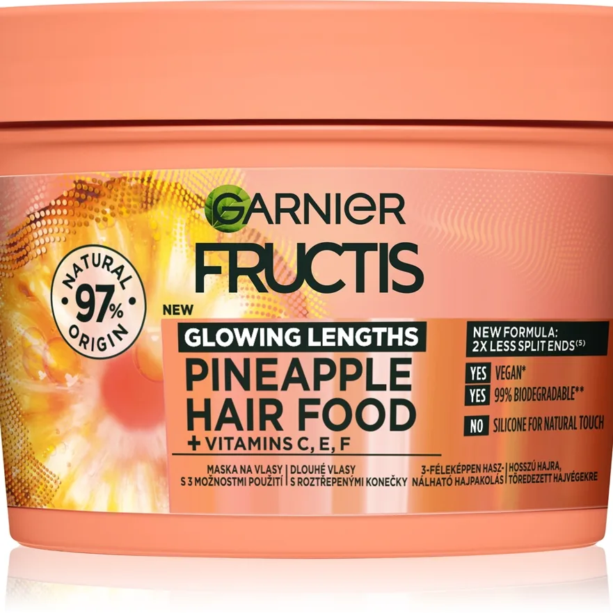 Garnier Fructis Pineapple Hair Food Hårmaske til ødelagte hårspidser 400 ml