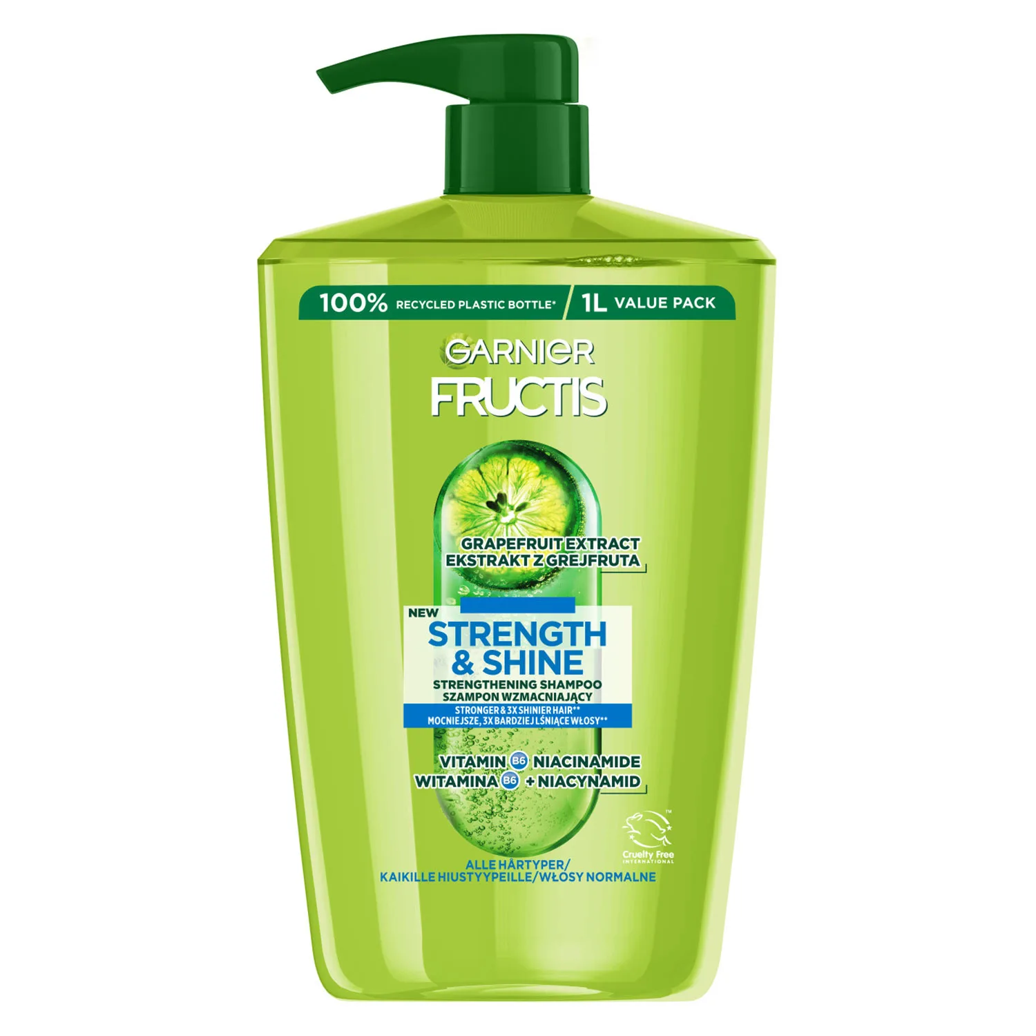 Garnier Fructis Strength & Shine Energigivande schampo för alla hårtyper 1000 ml
