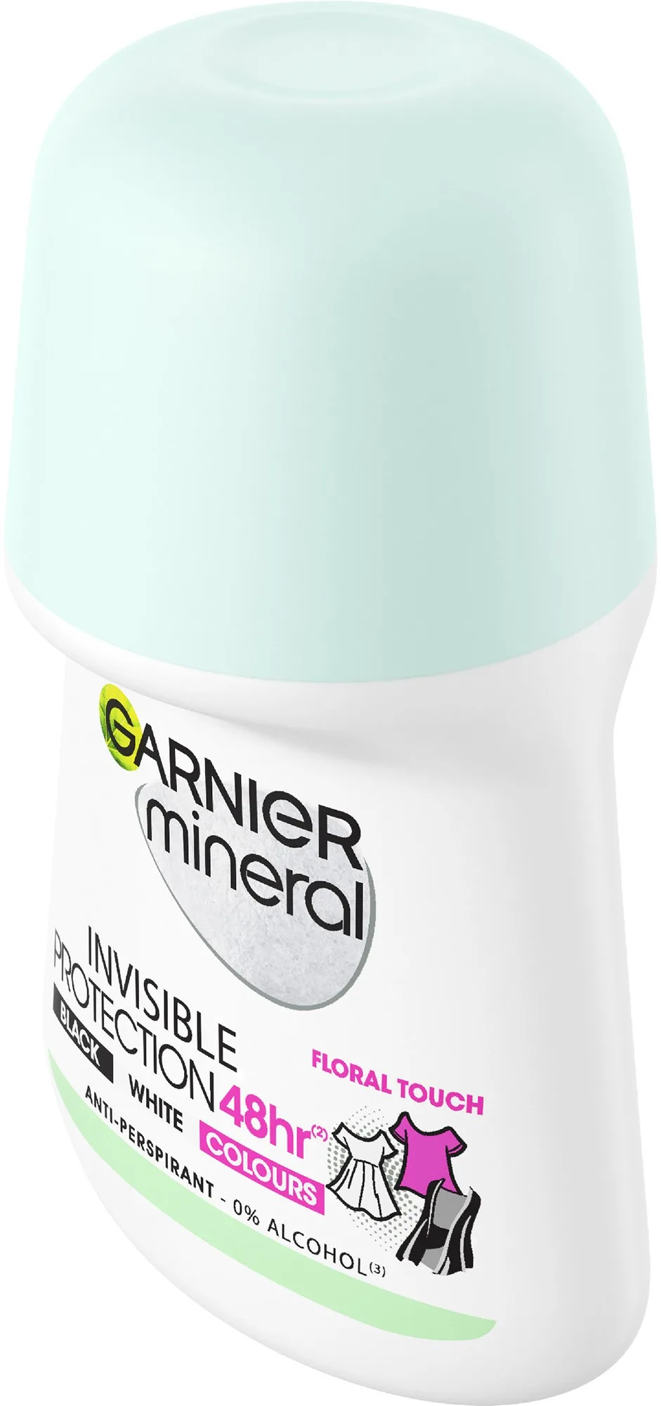 Garnier Mineral Invisible BlackWhite Colours 48hr Roll-on - 50 ml