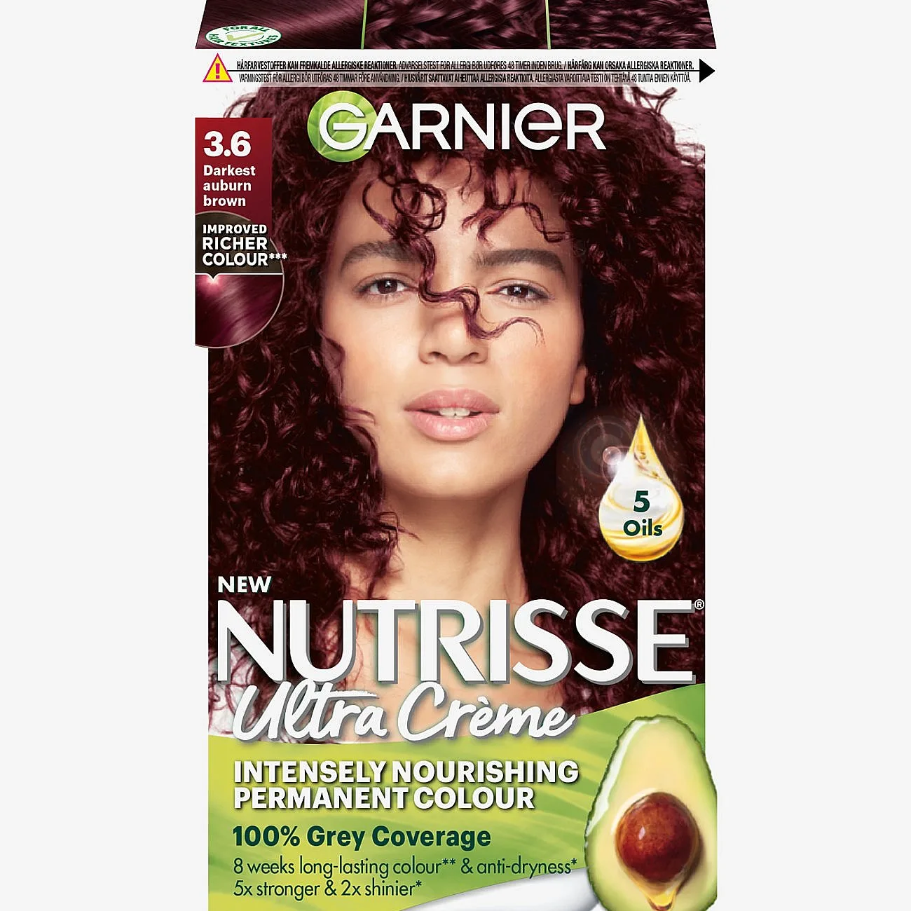 Garnier Garnier Nutrisse Ultra Crème 3.6 Darkest Auburn Brown - Nude - 1 stk