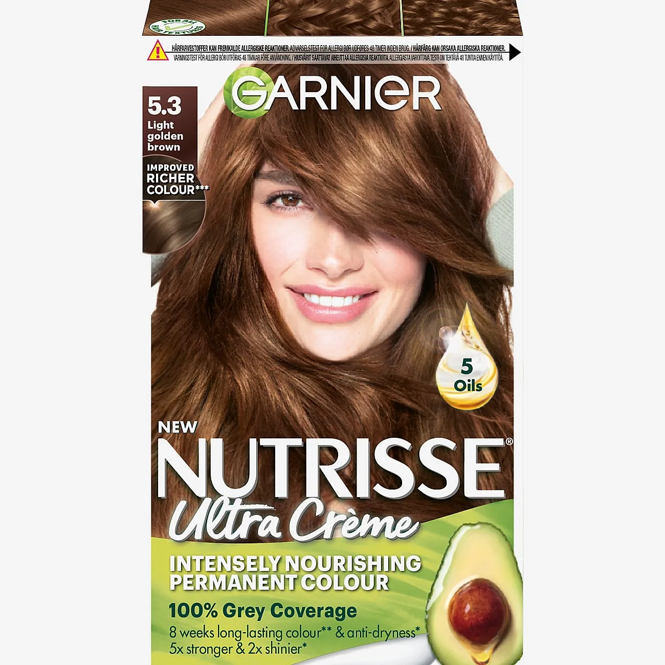 Garnier Nutrisse Ultra Color Permanent Hårfärg 1 pack 5.3 Light Golden Brown
