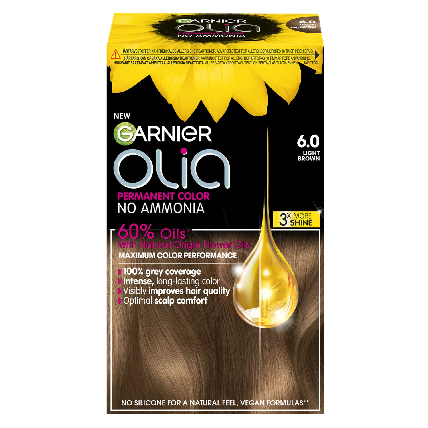 Garnier Olia Permanent Hårfärg 6.0 Light Brown