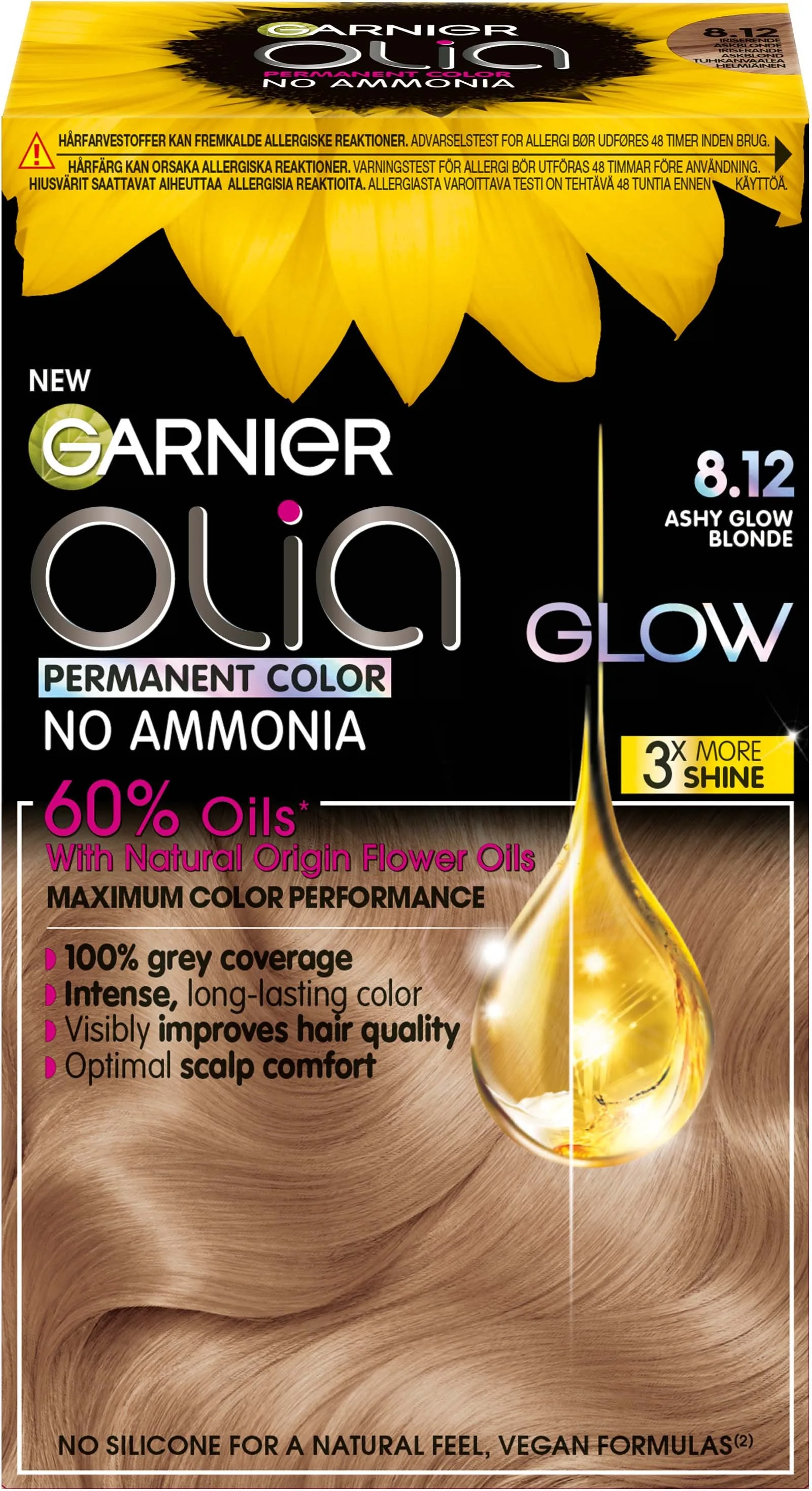 Garnier Olia Permanent Color 8.12 Ashy Glow Blonde