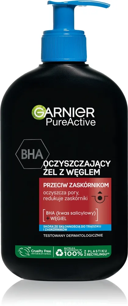 Garnier Pure Active Charcoal Gel ansiktsrengörare med aktivt kol 250 ml
