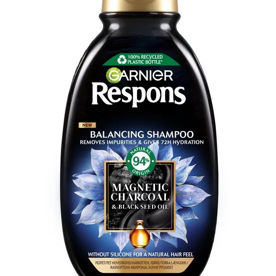 Garnier Respons Magnetic Charcoal Schampo 250 ml