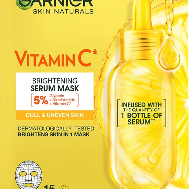 Garnier Skin Naturals Vitamin C Uppljusande och fuktgivande arkmask med vitamin C 28 g