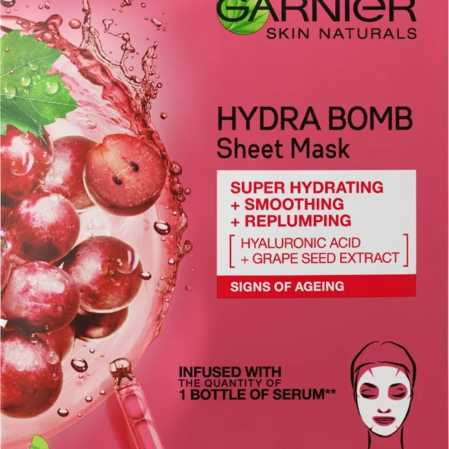 Garnier Textil Masks Hydra Bomb Fuktgivande arkmask för ansiktet 28 g