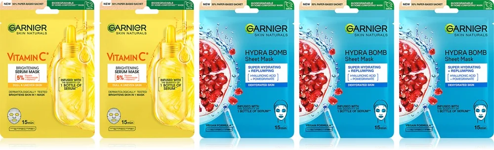Garnier Textil Masks setti kasvoille