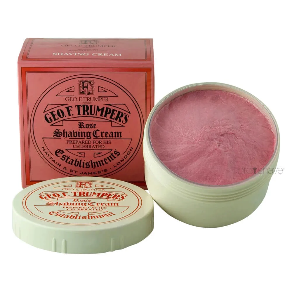 Geo F. Trumper Barbercreme i skål, Rose, 200 gr.