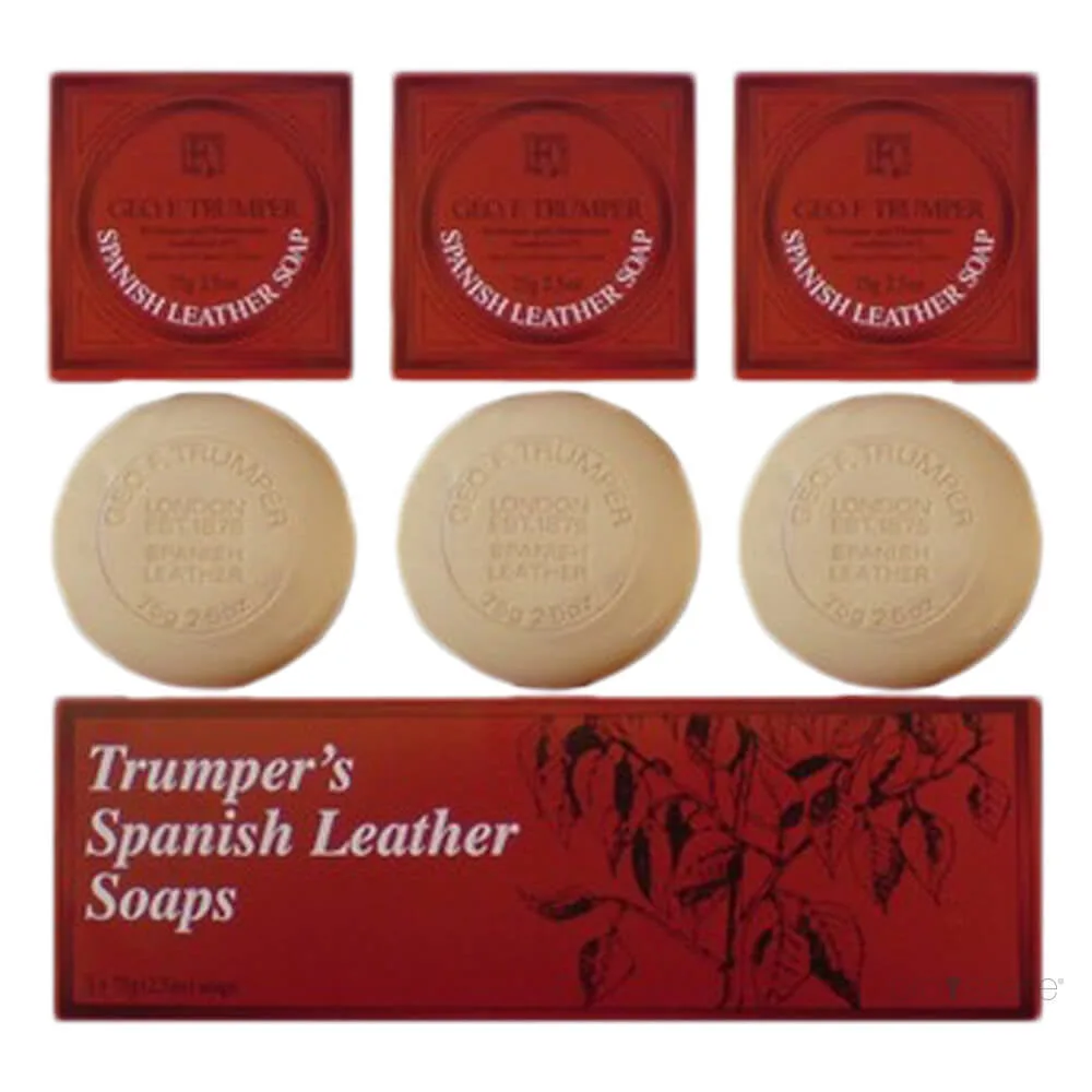Geo F. Trumper Håndsæbe, Spanish Leather, 3 x 75 gr.