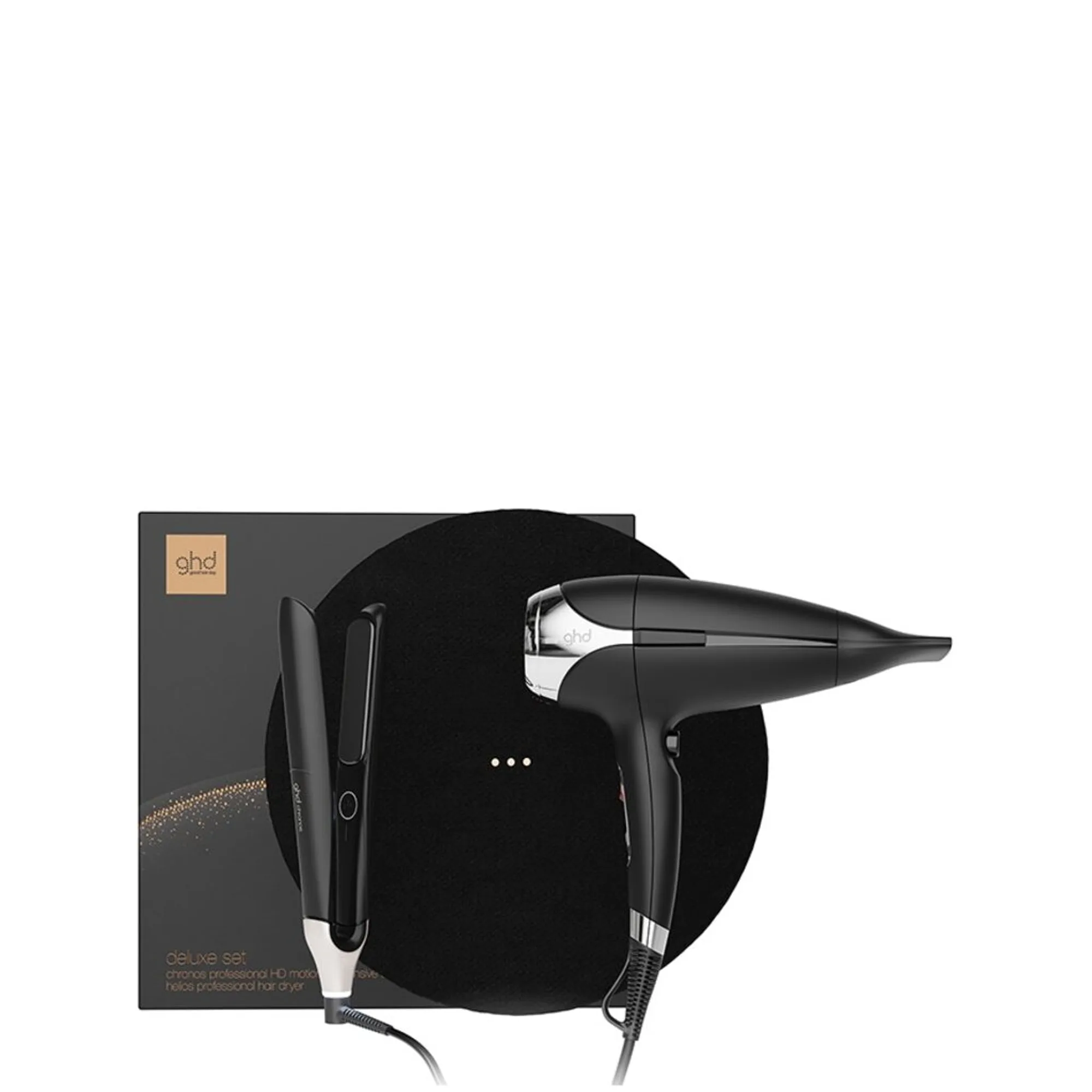 ghd Deluxe Set ghd chronos™ & ghd helios® Geschenkset schwarz Hårstylingssæt