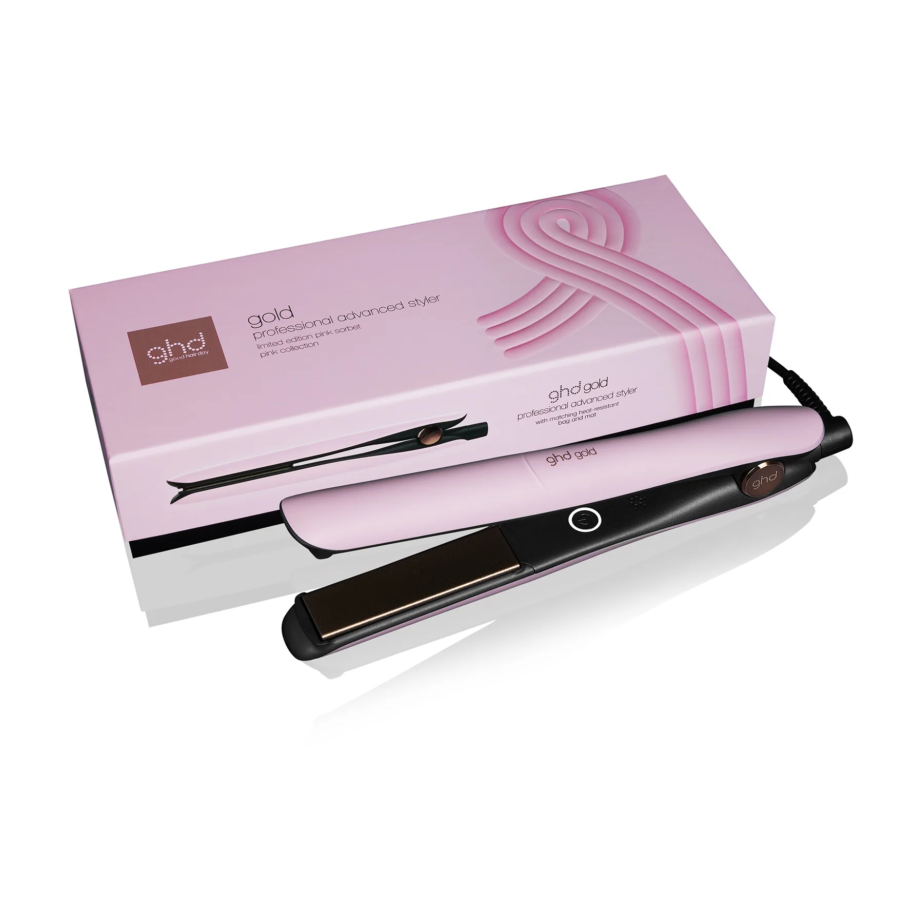 Gold Hair Straightener in Pink Sorbet - Limited Edition 1 pcs