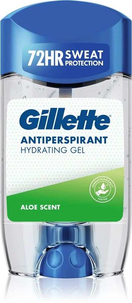 Gillette Antiperspirant Hydrating Gel Aloe Scent geelimäinen antiperspirantti kosteuttava vaikutus miehille 70 ml