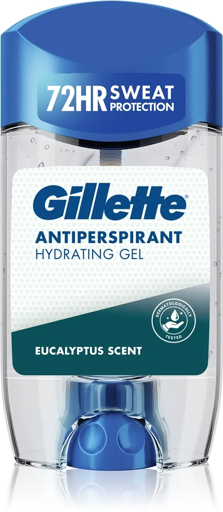 Gillette Antiperspirant Hydrating Gel Eucalyptus Scent Antiperspirant Gel med fugtgivende virkning til mænd 70 ml