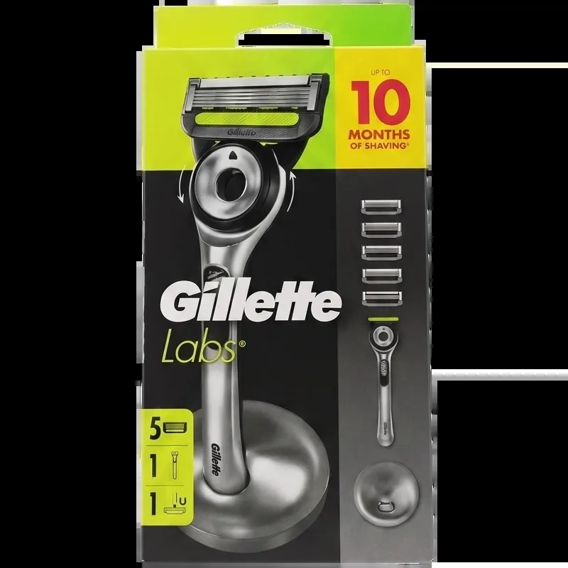 Gillette Labs Razor Stand + 5 Razor Blades - Silver