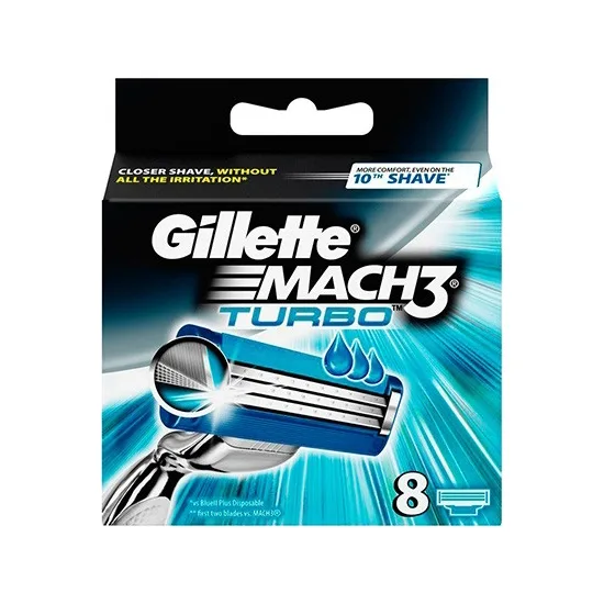 Gillette MACH3 Turbo Blades 8 stk.