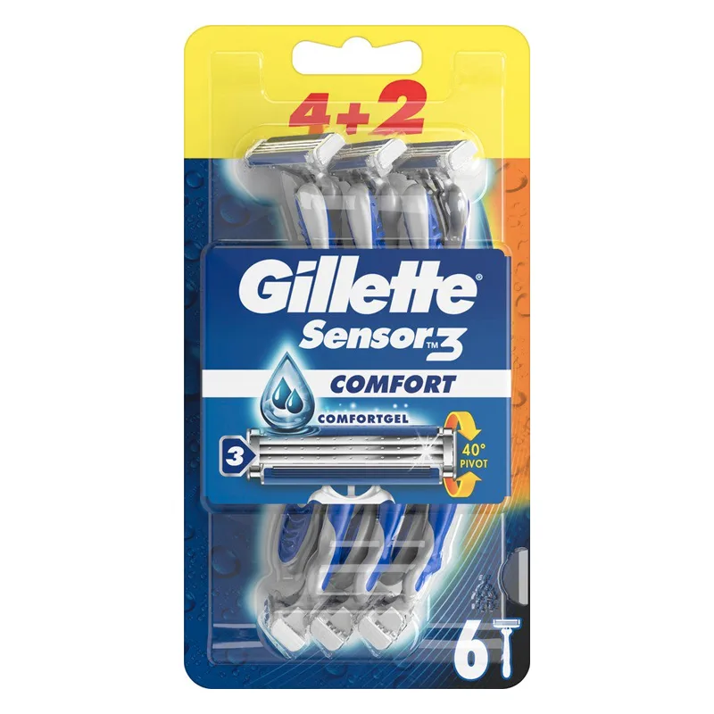 Gillette Sensor3 Engangsskrabere Value Pack (6 stk)