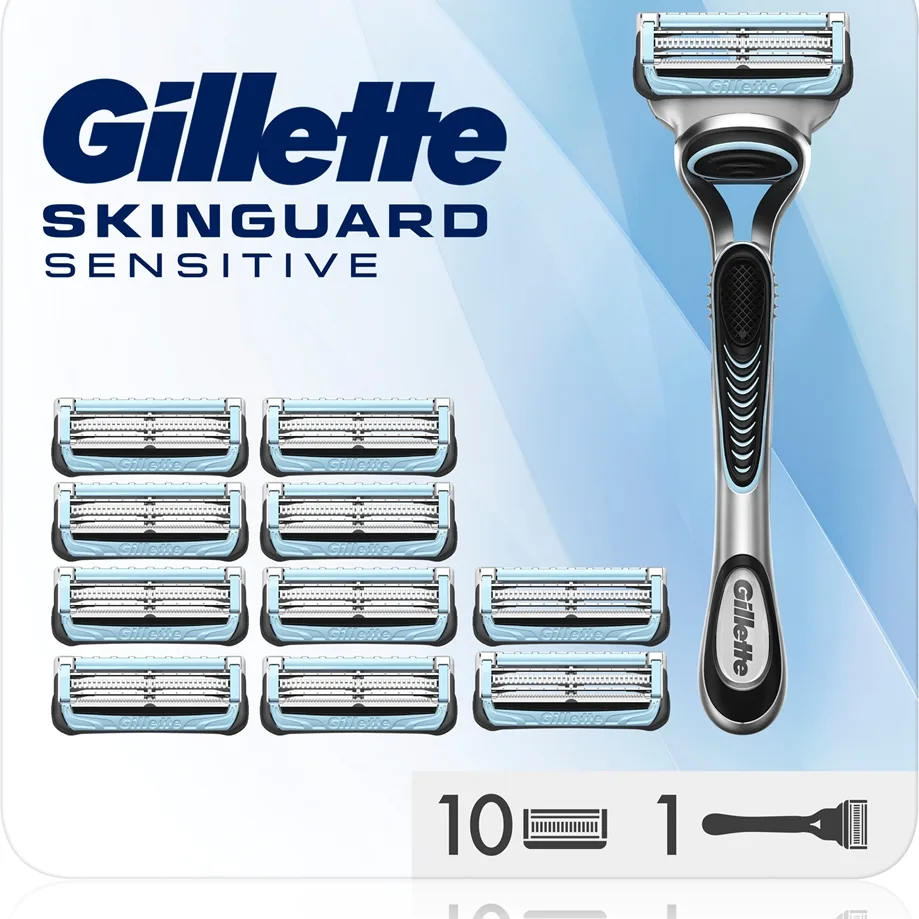 Gillette Skinguard Sensitive partakone + vaihtopäät 11 kpl