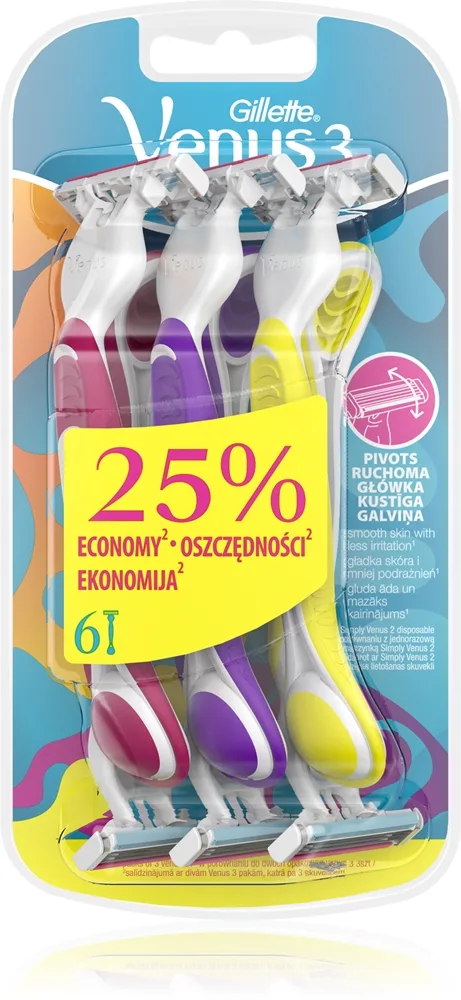 Gillette Venus Comfort Colours Engangsblade 6 stk.