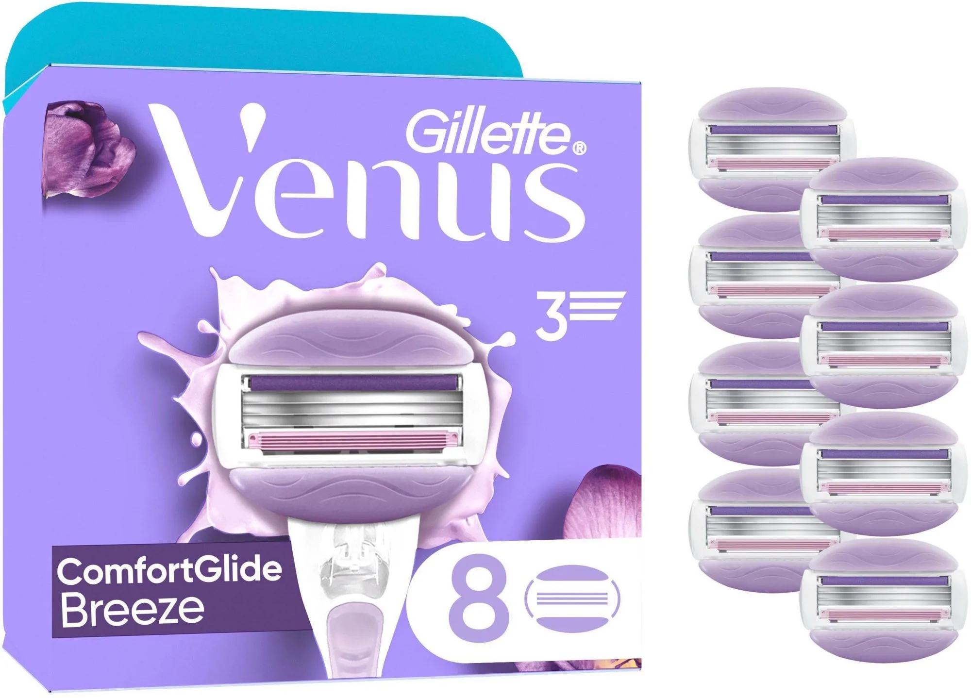 Gillette Venus ComfortGlide Breeze Razor Blades 8 stk