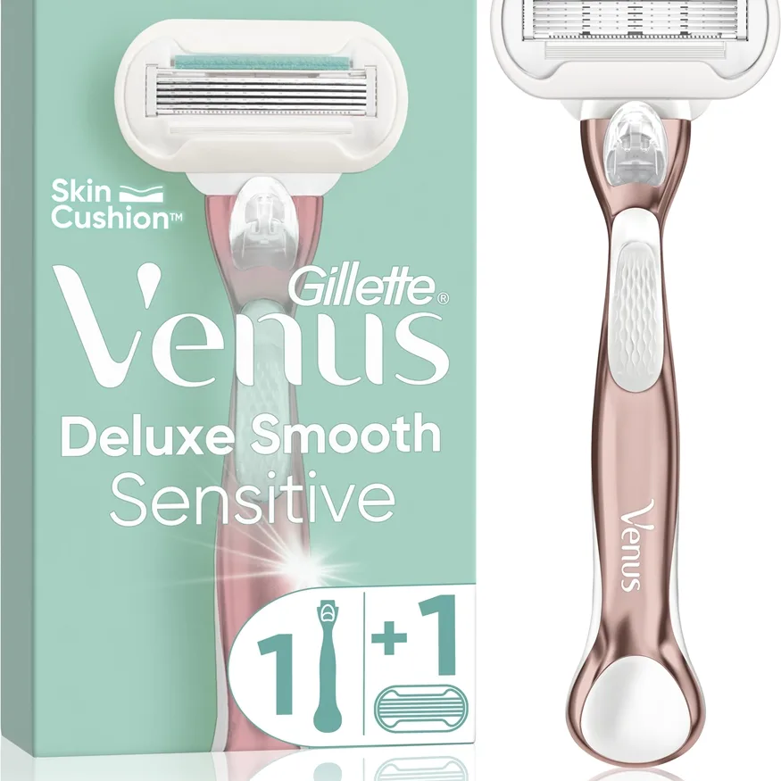 Gillette Venus Extra Smooth Sensitive Rakapparat + Ersättningshuvuden RoseGold 1 st.