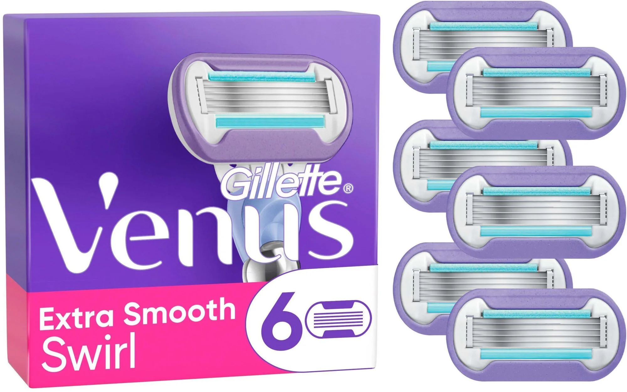 Gillette Venus Extra Smooth Swirl Razor Blades 6 stk