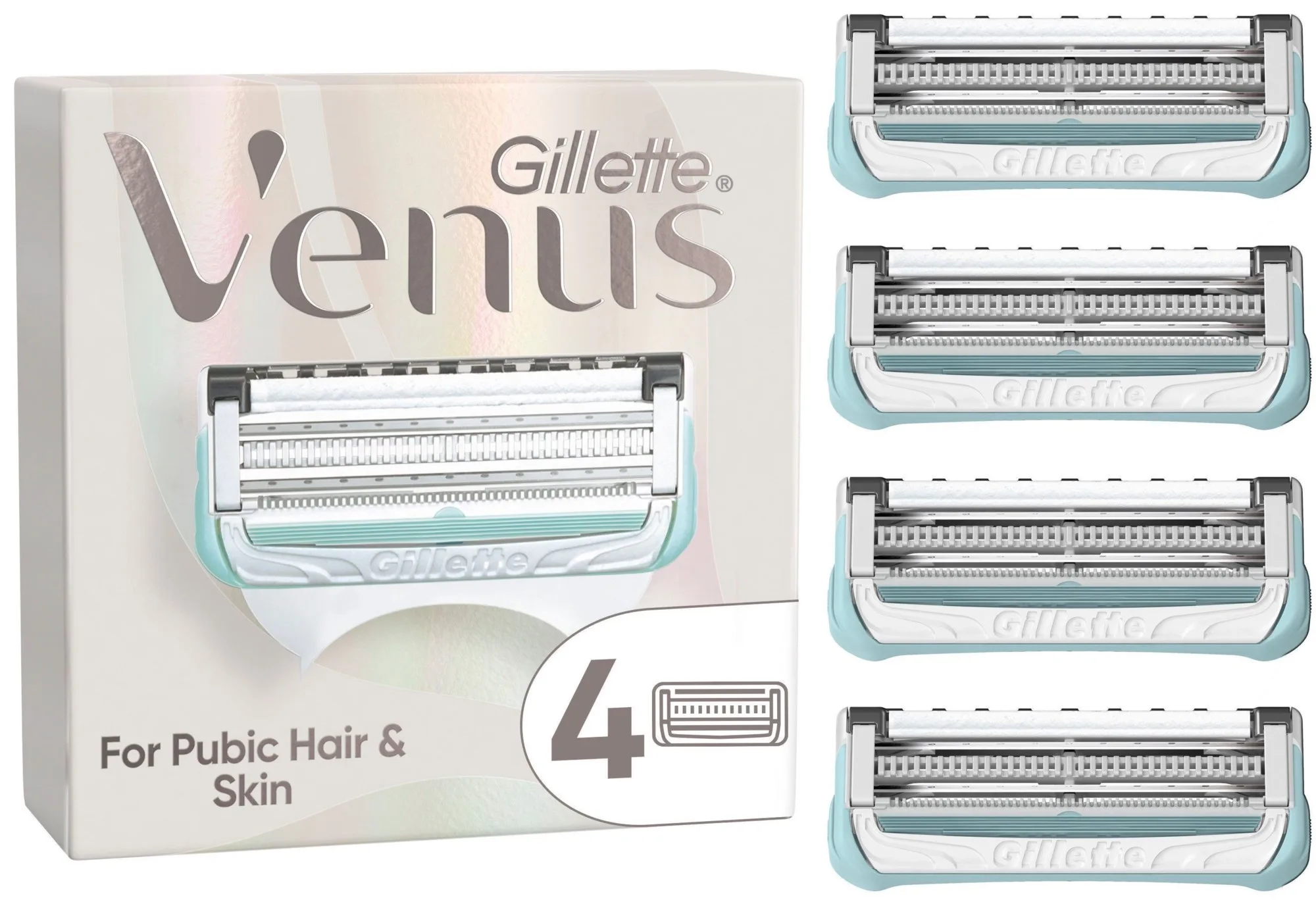 Gillette Venus For Pubic Hair & Skin Women's Razor Blades 4 Pcs