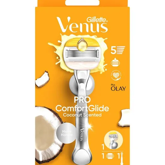 Gillette Venus Pro ComfortGlide Coconut & Olay Rakhyvel med 1 st rakblad & duschhållare