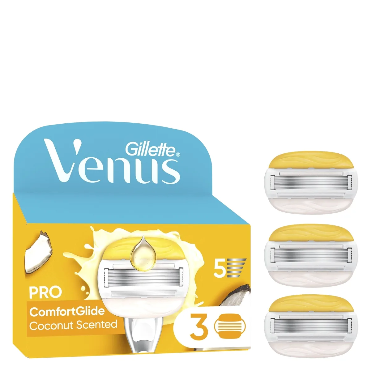 Gillette Venus Pro ComfortGlide Coconut & Olay Rakblad 3 st
