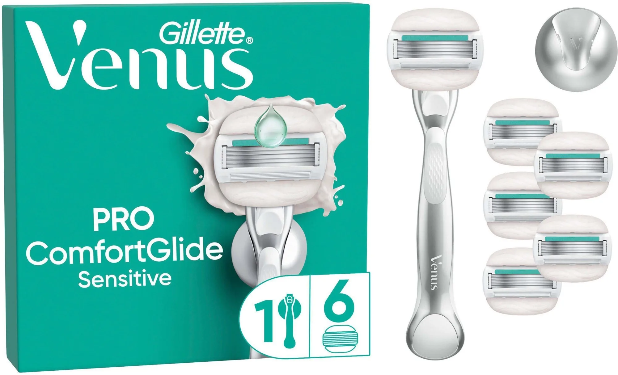 Gillette Venus Pro ComfortGlide Sensitive Razor & Holder 6 stk